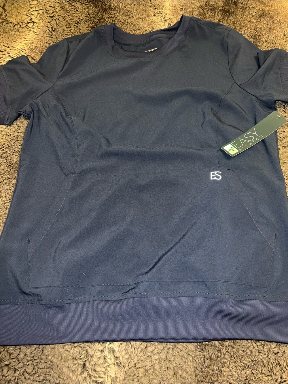 Women’s Navy Easy Stretch Short-Sleeve Blouse